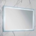 Ady espelho moderno com borda de vidro fosco e luz LED