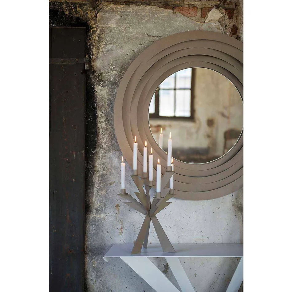 Espelho de parede circular moderno em ferro colorido fabricado na Itália - orégano Viadurini