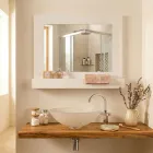 Espelho de parede horizontal em acrílico com suporte, fabricado na Itália - Kiran Viadurini
