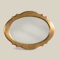 Espelho oval com moldura em folha de ouro feito na Itália - Florença