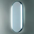 Espelho de banheiro oval com luzes laterais fabricado na Itália - Albert Viadurini