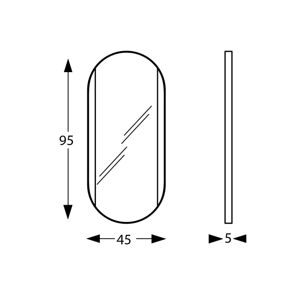 Espelho de banheiro oval com luzes laterais fabricado na Itália - Albert Viadurini