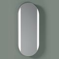 Espelho de banheiro oval com luzes laterais fabricado na Itália - Albert