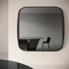 Espelho quadrado com moldura de madeira, fabricado na Itália - Vespera Viadurini