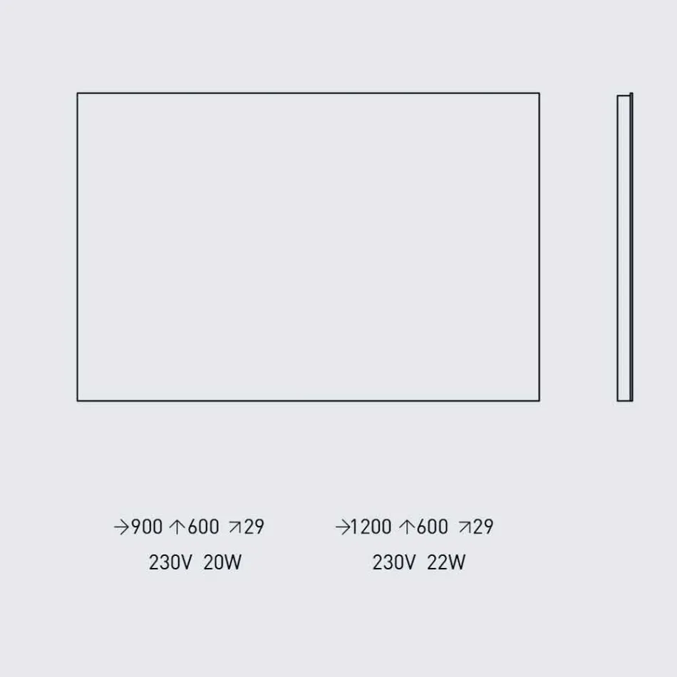 Espelho de parede retroiluminado com estrutura de aço feito na Itália - Tundra Viadurini