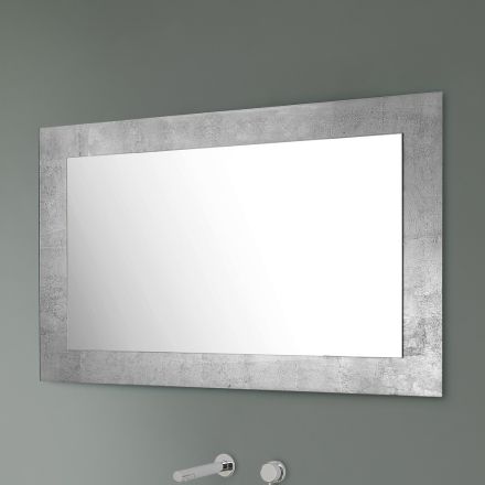 Espelho retangular de parede com moldura de vidro prateado, dourado ou cobre - Stileo Viadurini