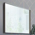 Espelho retangular de parede com moldura de bronze, preto, platina ou cobre - Renga Viadurini