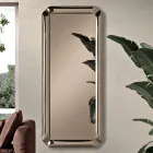 Espelho retangular com moldura de cristal fundido, fabricado na Itália - Belinda Viadurini