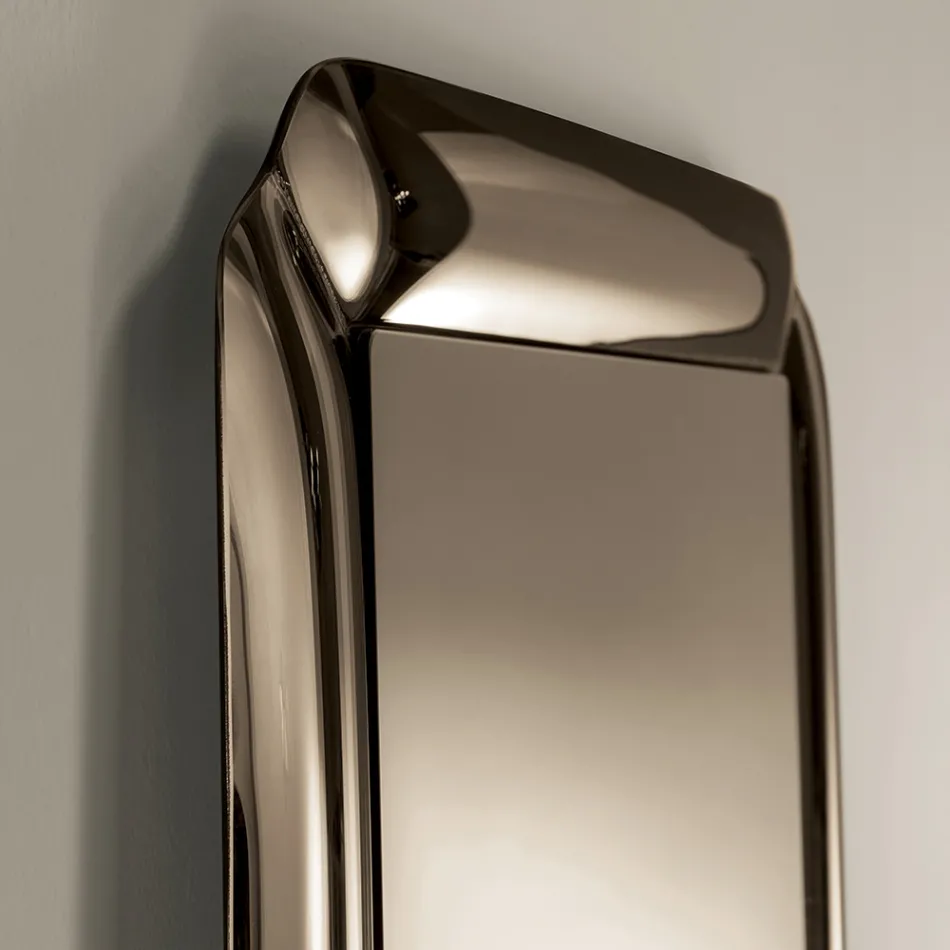 Espelho retangular com moldura de cristal fundido, fabricado na Itália - Belinda Viadurini