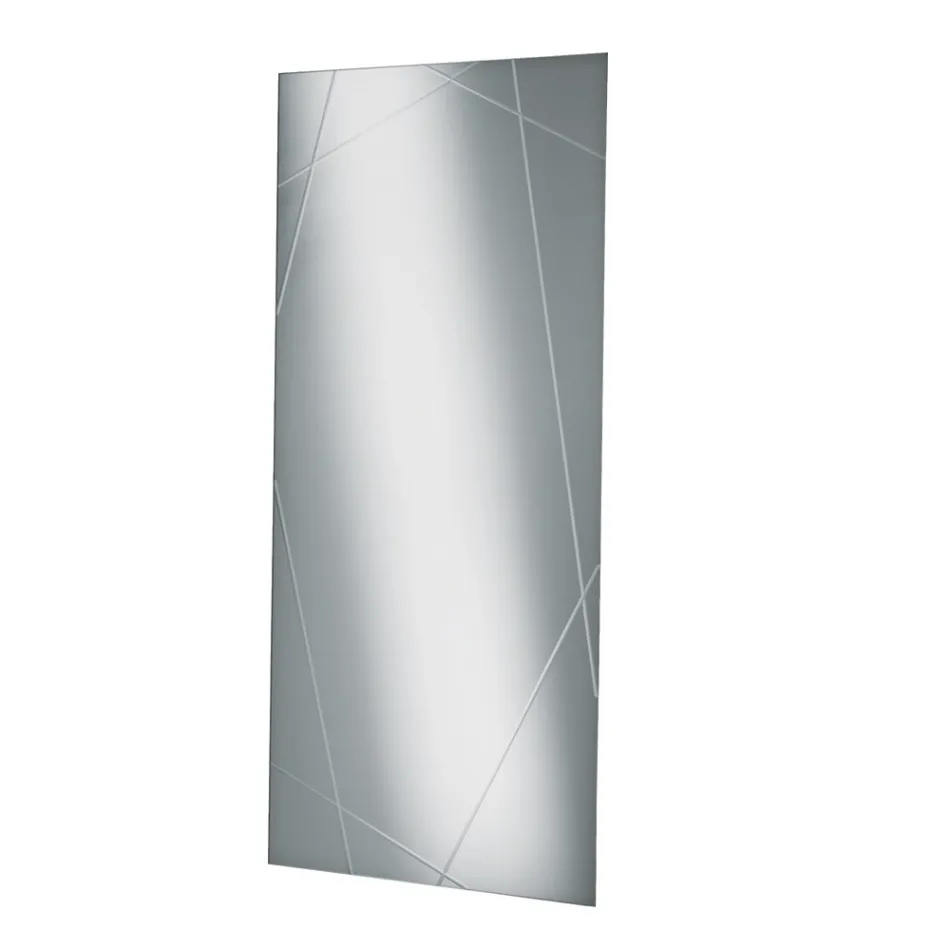 Espelho retangular com gravações a laser, fabricado na Itália - Alberta Viadurini