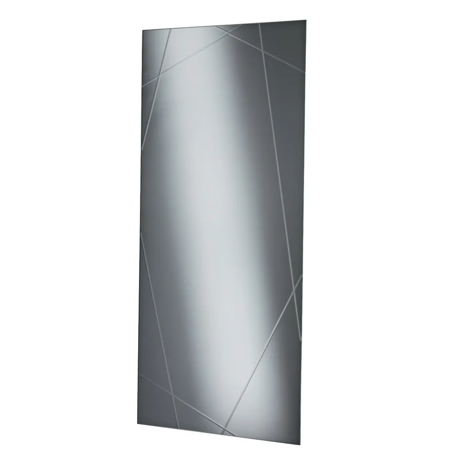 Espelho retangular com gravações a laser, fabricado na Itália - Alberta Viadurini