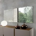 Espelho retangular com gravações a laser, fabricado na Itália - Alberta Viadurini