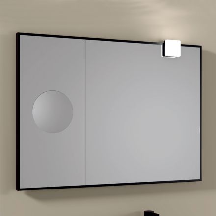 Espelho retangular de madeira e espelho de ampliação fabricado na Itália - Curie Viadurini