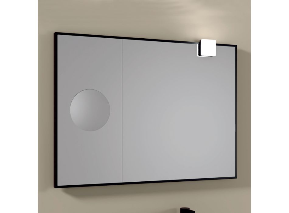 Espelho retangular de madeira e espelho de ampliação fabricado na Itália - Curie Viadurini