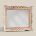 Espelho retangular de madeira branco estilo clássico feito na Itália - Florença