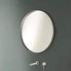 Espelho redondo de parede com moldura de bronze, preto, platina ou cobre - Renga Viadurini