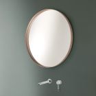 Espelho redondo de parede com moldura de bronze, preto, platina ou cobre - Renga Viadurini
