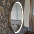 Espelho de Parede Redondo com Estrutura de Metal Várias Cores e Luz Led - Renga