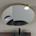 Espelho redondo de madeira e espelho de aumento fabricado na Itália - Marie Viadurini