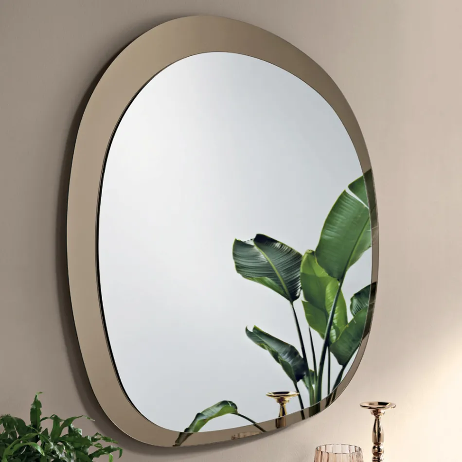 Espelho com formato especial, composto por dois painéis de vidro sobrepostos, fabricado na Itália - Alida Viadurini