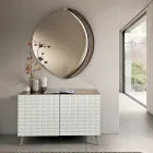 Espelho Abigaille com moldura parcial em vidro fundido, fabricado na Itália. Viadurini