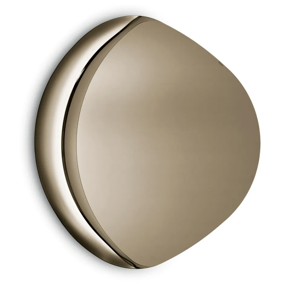 Espelho Abigaille com moldura parcial em vidro fundido, fabricado na Itália. Viadurini