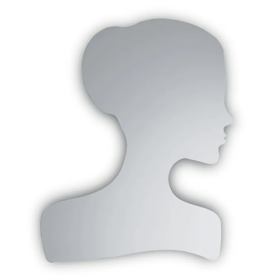 Espelho em formato de rosto feminino, fabricado na Itália - Brunilde Viadurini