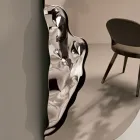 Espelho retangular com detalhe em vidro ondulado, fabricado na Itália - Adelasia Viadurini