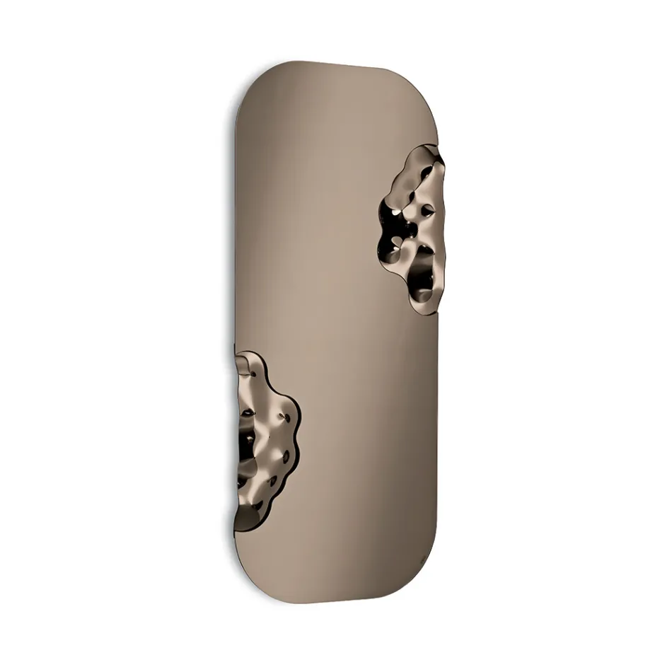 Espelho retangular com detalhe em vidro ondulado, fabricado na Itália - Adelasia Viadurini