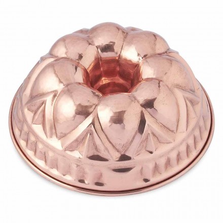 Moldes redondos feitos à mão para bolos donut de cobre estanhado com decoração - Gianandrea Viadurini