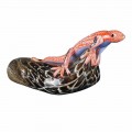 Estátua em forma de lagarto em pedra em vidro colorido feito na Itália - Certola