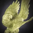 Estatueta de cerâmica em forma de papagaio feita à mão na Itália - Pagallo Viadurini