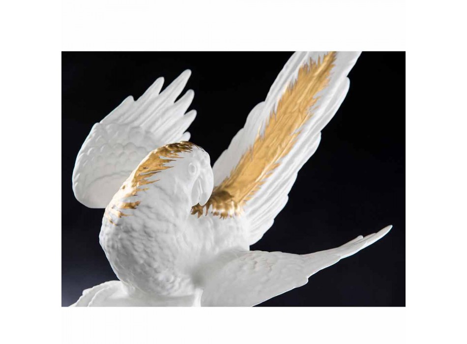 Estatueta de cerâmica em forma de papagaio feita à mão na Itália - Pagallo Viadurini