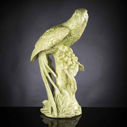 Estatueta de cerâmica artesanal em forma de papagaio feita na Itália - Pagallo Viadurini