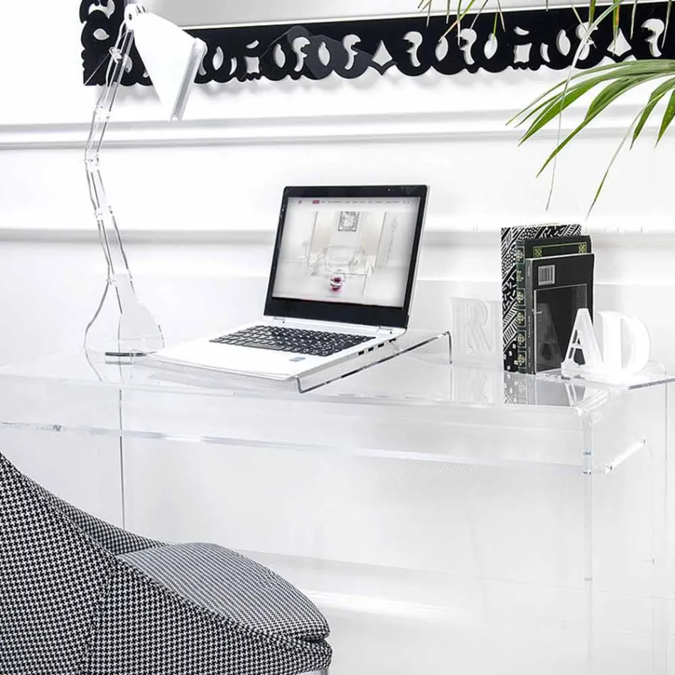 Suporte para laptop em Plexiglass Design Transparente ou Fumado 2 Peças - Nerdino Viadurini