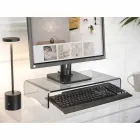 Suporte para monitor em design italiano de acrílico transparente ou fumado - Nerd Viadurini