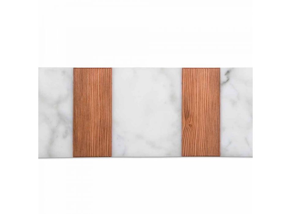 Mármore Carrara branco e madeira Made in Italy Design Cutting Board - Evea Viadurini