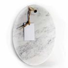 Tábua de corte oval moderna em mármore branco Carrara Made in Italy - Masha Viadurini