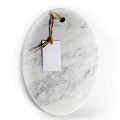 Tábua de corte oval moderna em mármore branco Carrara Made in Italy - Masha