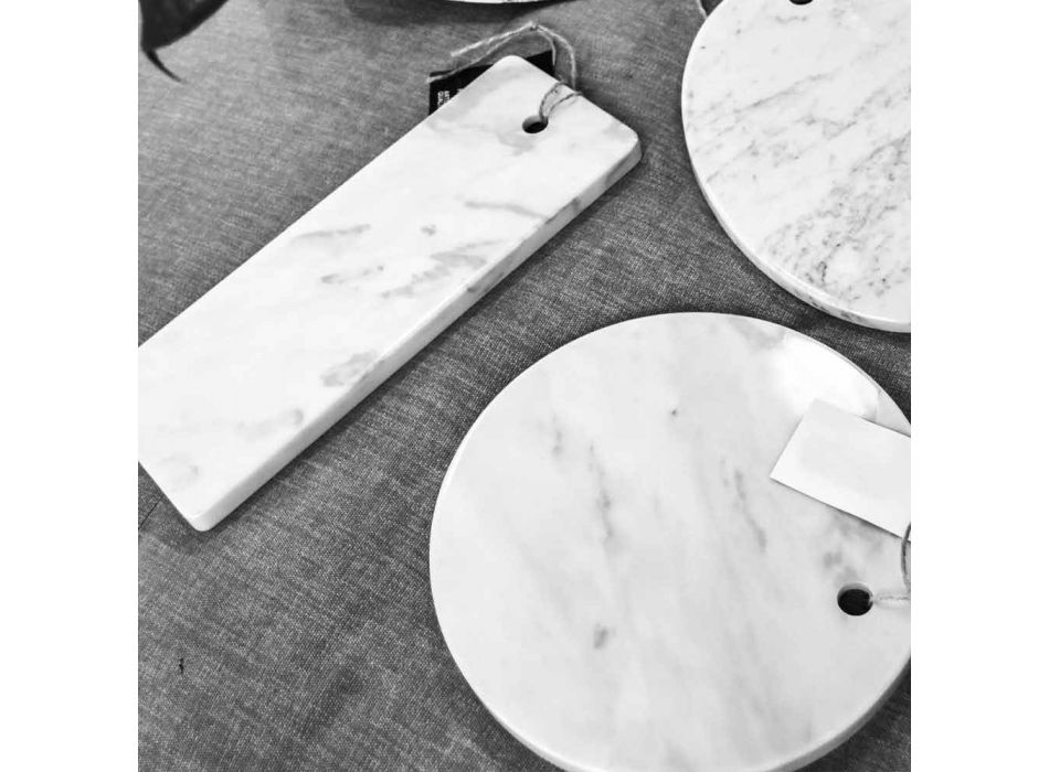 Tábua de corte retangular em mármore branco Carrara Made in Italy - Masha Viadurini