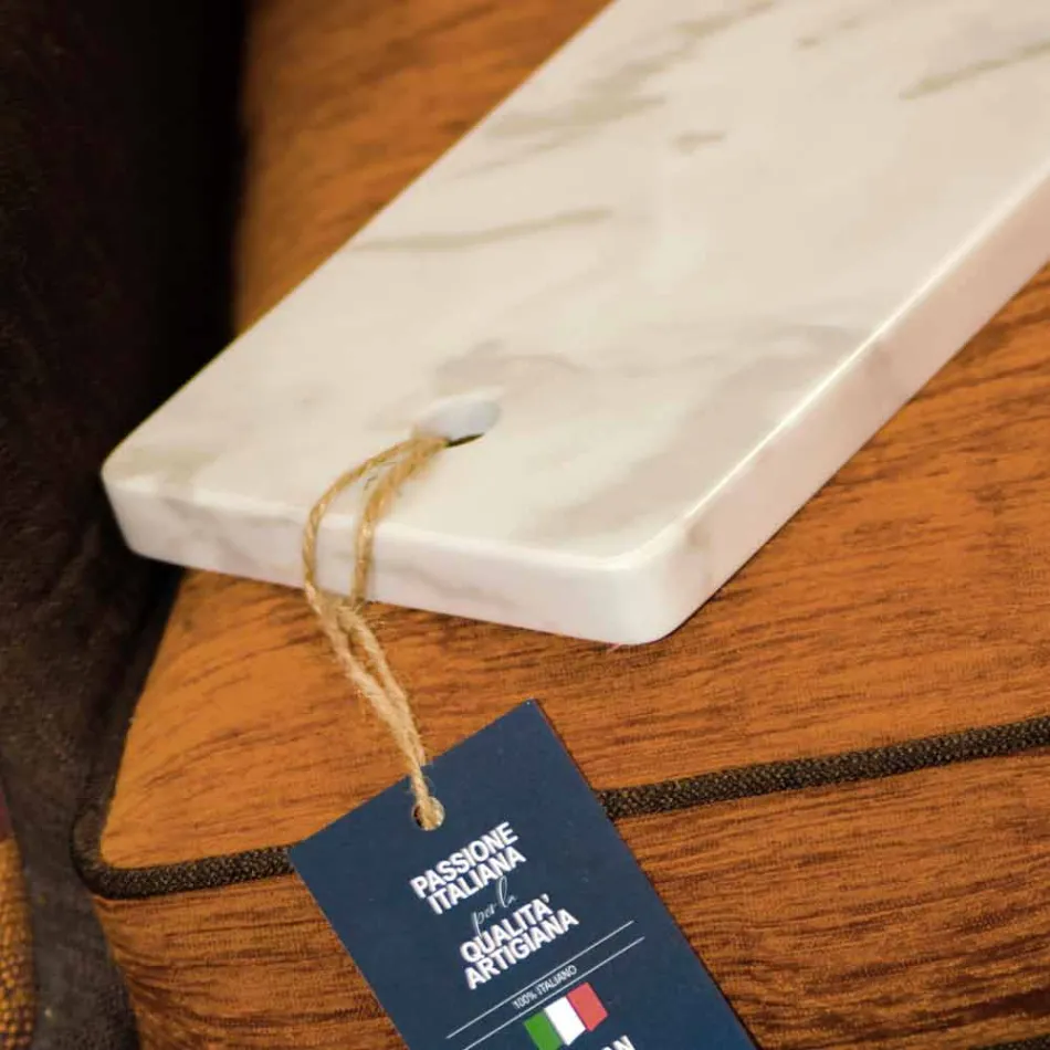 Tábua de corte retangular em mármore branco Carrara Made in Italy - Masha Viadurini