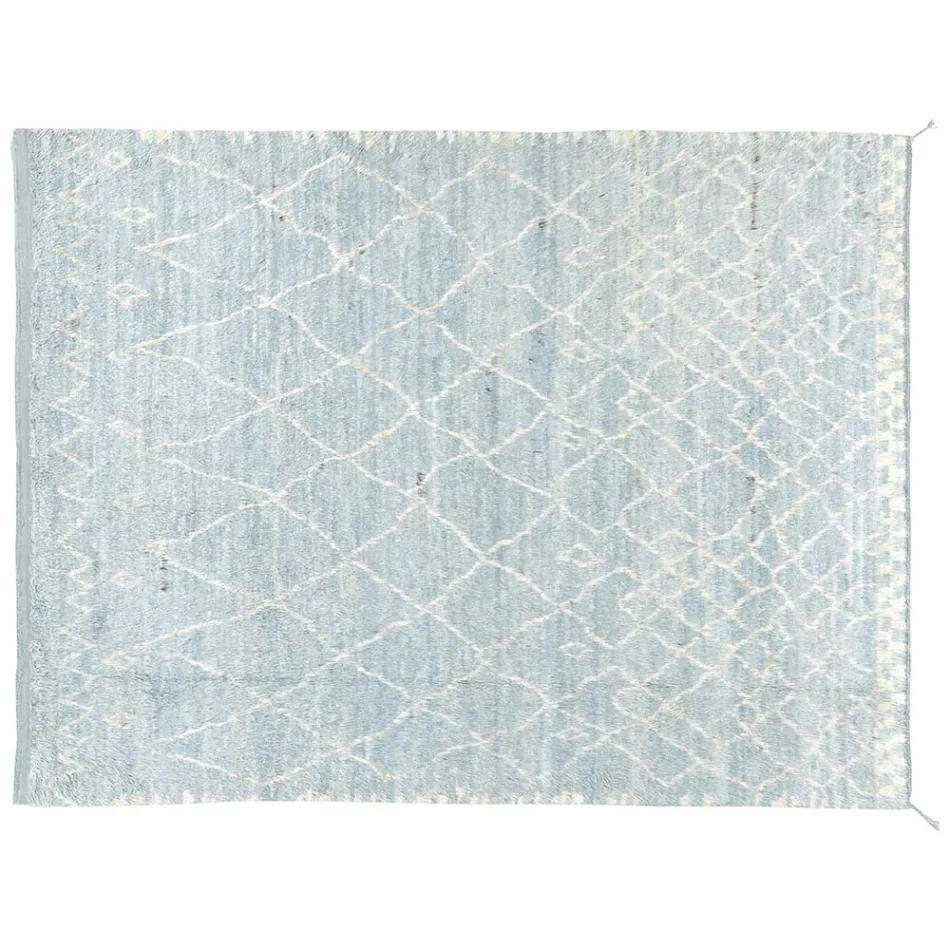 Tapete feito à mão de lã de pêlo longo com nó à mão em Türkiye - Benedetta Viadurini