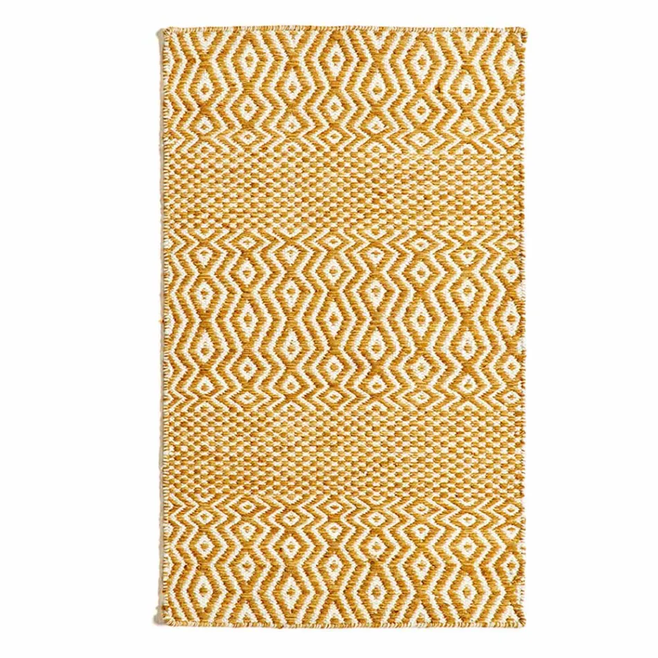 Tapete de Sala Design Moderno em Lã e Algodão Feito à Mão - Minera Viadurini