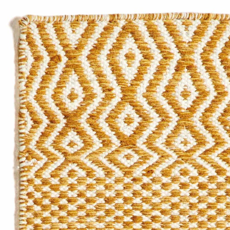 Tapete de Sala Design Moderno em Lã e Algodão Feito à Mão - Minera Viadurini