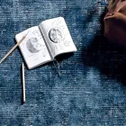 Tapete de sala em Algodão, Viscose e Lã Produzido em tear manual - Melita Viadurini