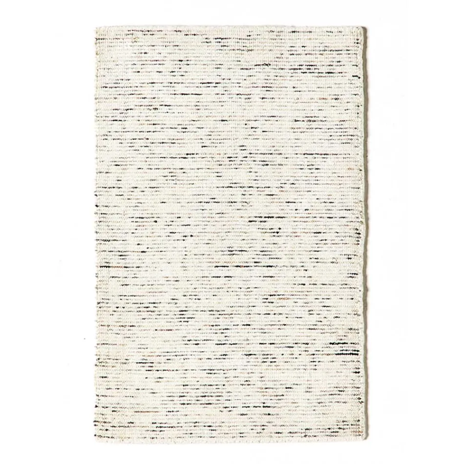 Tapete de sala em Algodão, Viscose e Lã Produzido em tear manual - Melita Viadurini