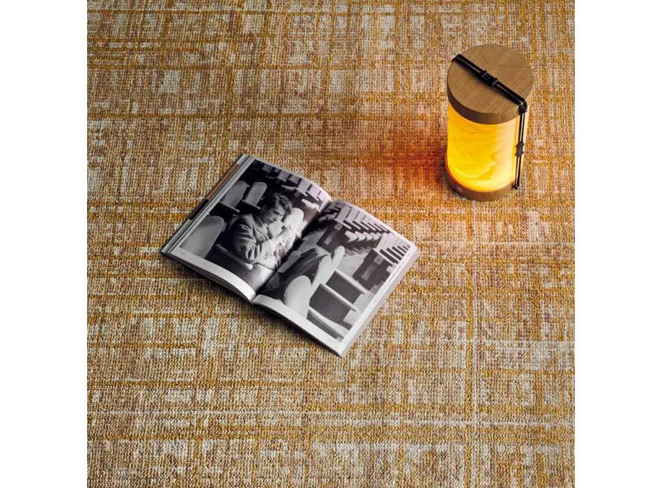 Tapete moderno de sala tecido à mão em lã e algodão - Neppo Viadurini