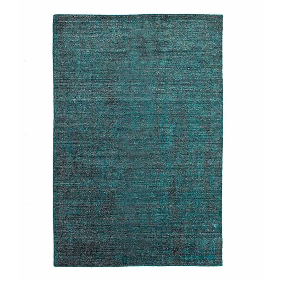 Tapete de sala produzido em tear manual em viscose, lã e algodão - Cristel Viadurini