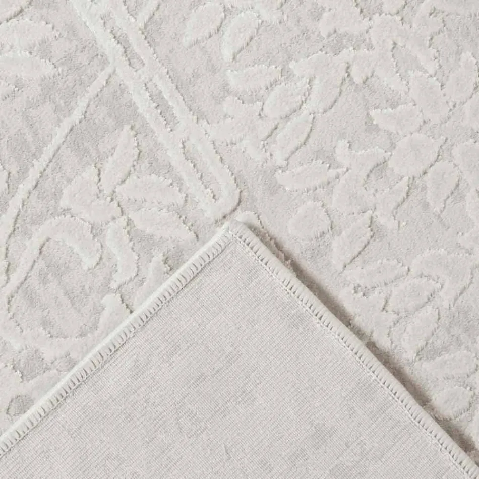 Tapete de Design com Design Bege em Poliéster e Viscose - Occitania Viadurini