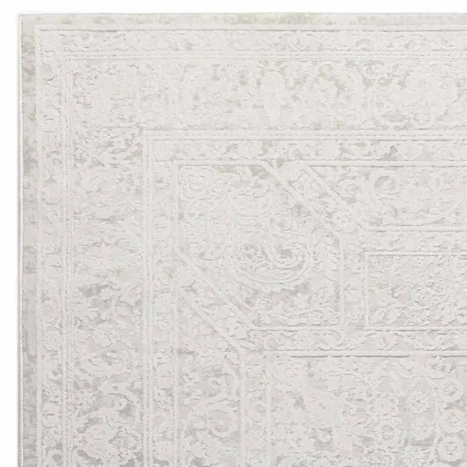 Tapete de Design com Design Bege em Poliéster e Viscose - Occitania Viadurini